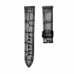 Black cane grain alligator leather watch strap for Franck Muller Long Island 952 QZ D
