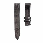 Glossy black cane grain alligator leather watch strap for Franck Muller Long Island 952 QZ D
