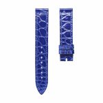 Glossy blue round grain alligator leather watch strap for Franck Muller Long Island 952 QZ D