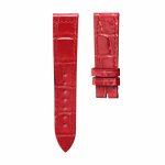 Glossy Bright red cane grain alligator leather watch strap for Franck Muller Long Island 952 QZ D