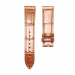 Glossy brown cane grain alligator leather watch strap for Franck Muller Long Island 952 QZ D