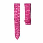 Glossy fuchsia round grain alligator leather watch strap for Franck Muller Long Island 952 QZ D
