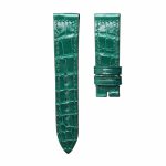 Glossy green cane grain alligator leather watch strap for Franck Muller Long Island 952 QZ D