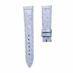 Glossy light blue round grain alligator leather watch strap for Franck Muller Long Island 952 QZ D