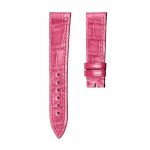 Glossy light rose pink cane grain alligator leather watch strap for Franck Muller Long Island 952 QZ D