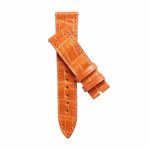 Orange cane grain alligator leather watch strap for Franck Muller Long Island 952 QZ D