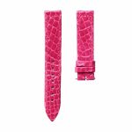Glossy rose red round grain alligator leather watch strap for Franck Muller Long Island 952 QZ D