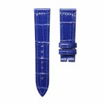 Glossy sapphire blue cane grain alligator leather watch strap for Franck Muller Long Island 952 QZ D