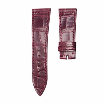 Wine red cane grain alligator leather watch strap for Franck Muller Long Island 952 QZ D
