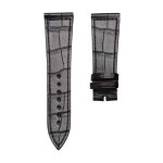 Glossy Black Cane-Grain Alligator Leather Watch Strap For Franck Muller Master Square 6002 M QZ V D CD