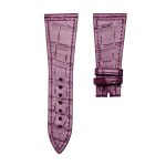 Glossy Purple Round-Grain Alligator Leather Watch Strap For Franck Muller Master Square 6002 M QZ V D CD