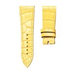 Glossy Yellow Cane-Grain Alligator Leather Watch Strap For Franck Muller Master Square 6002 M QZ V D CD