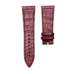 Matte Burgundy Round-Grain Alligator Leather Watch Strap For Franck Muller Master Square 6002 M QZ V D CD