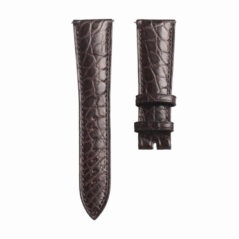 Dark brown round grain alligator leather watch strap for Franck Muller Men's Collection 8880 CC AT