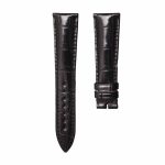 Glossy black cane grain american alligator leather watch strap for Franck Muller Men's Collection 8880 CC AT