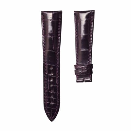 Glossy deep purple cane grain american alligator leather watch strap for Franck Muller Men's Collection 8880 CC AT