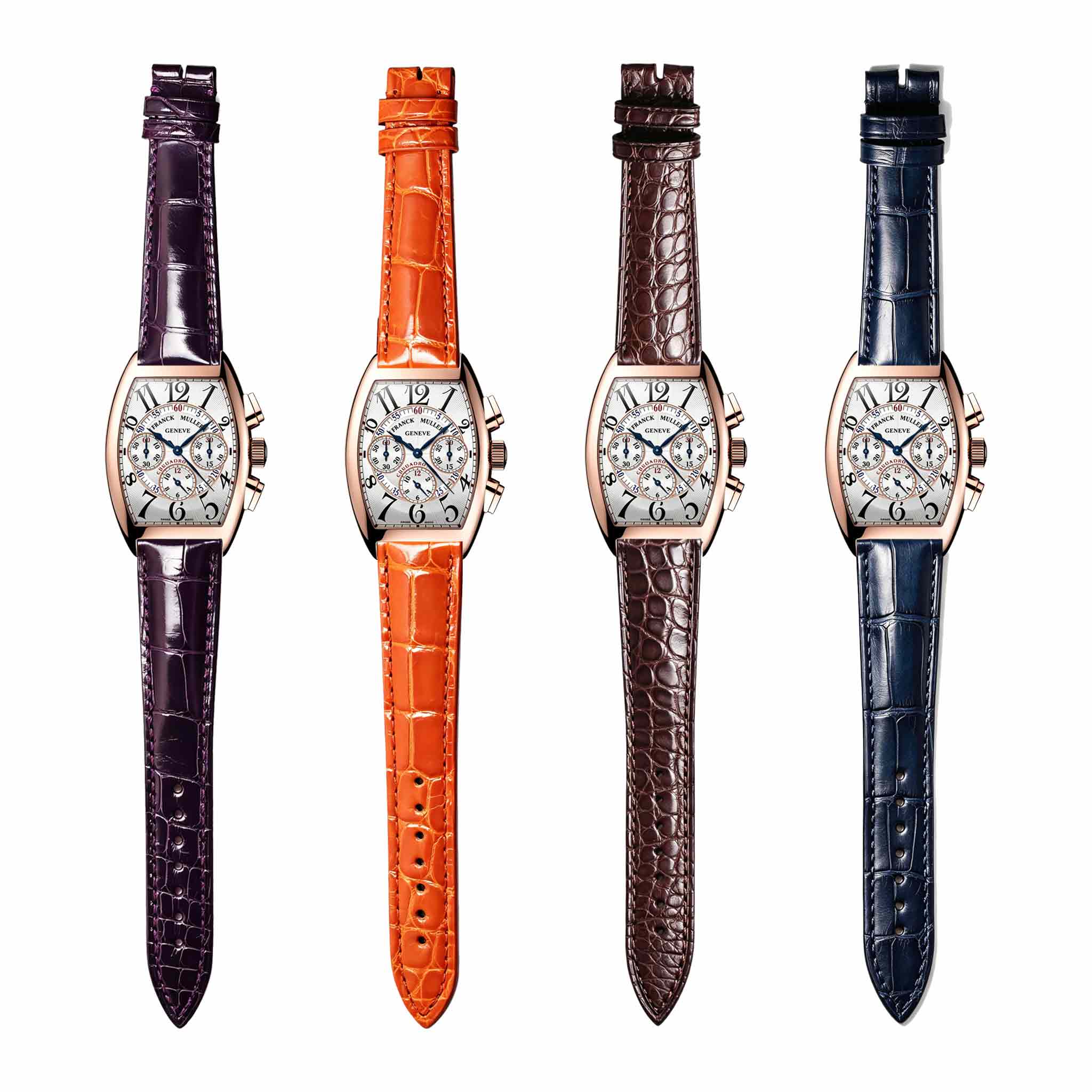 Alligator leather watch strap matched on Franck Muller Men's Collection 8880 CC AT watch
