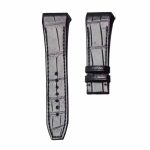 Black cane grain alligator leather watch strap for Franck Muller Men's Collection V45 SC DT YACHTIN