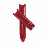 Glossy Burgundy Cane-Grain Alligator Leather Watch Strap For Franck Muller Ronde 3900 QZ R D2