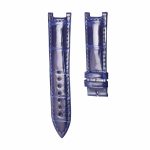 Glossy Blue Cane-Grain Alligator Leather Watch Strap For Franck Muller Ronde 3900 QZ R D2