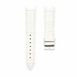 White Cane-Grain Calf Leather Watch Strap For Franck Muller Ronde 3900 QZ R D2
