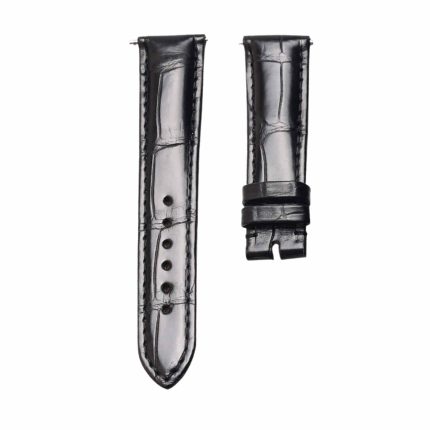 Black cane‑grain alligator leather watch strap for Glashutte Original Lady Serenade 1‑39‑22‑09‑06‑04