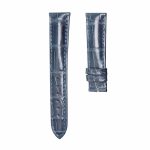 Gloss blue‑grey cane‑grain alligator leather watch strap for Glashutte Original Lady Serenade 1‑39‑22‑09‑06‑04
