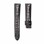 Matte black unstitched cane‑grain alligator leather watch strap for Glashutte Original Lady Serenade 1‑39‑22‑09‑06‑04