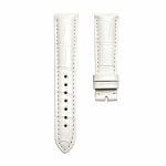 Pearl‑white cane‑grain alligator leather watch strap for Glashutte Original Lady Serenade 1‑39‑22‑09‑06‑04