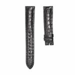 Black round‑grain alligator leather watch strap for Glashutte Original Lady Serenade 1‑39‑22‑09‑06‑04