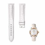 Pearl‑white round‑grain alligator leather watch strap for Glashutte Original Lady Serenade 1‑39‑22‑09‑06‑04