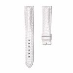 Pearl‑white round‑grain alligator leather watch strap for Glashutte Original Lady Serenade 1‑39‑22‑09‑06‑04