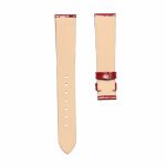 Back‑display of burgundy cane grain calf leather watch strap for Glashutte Original Pavonina 1‑03‑02‑05‑12‑30