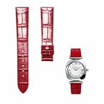 Burgundy cane grain calf leather watch strap for Glashutte Original Pavonina 1‑03‑02‑05‑12‑30