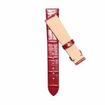Cross‑display of burgundy cane grain calf leather watch strap for Glashutte Original Pavonina 1‑03‑02‑05‑12‑30