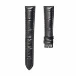 Black cane grain calf leather watch strap for Glashutte Original Senator 1‑39‑59‑01‑02‑04