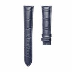 Dark Blue cane grain calf leather watch strap no buckle for Glashutte Original Senator 1‑39‑59‑01‑02‑04