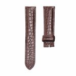Brown round grain alligator leather watch strap for Glashutte Original Senator 1‑39‑59‑01‑02‑04