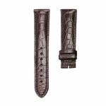 Dark Brown round grain alligator leather watch strap for Glashutte Original Senator 1‑39‑59‑01‑02‑04