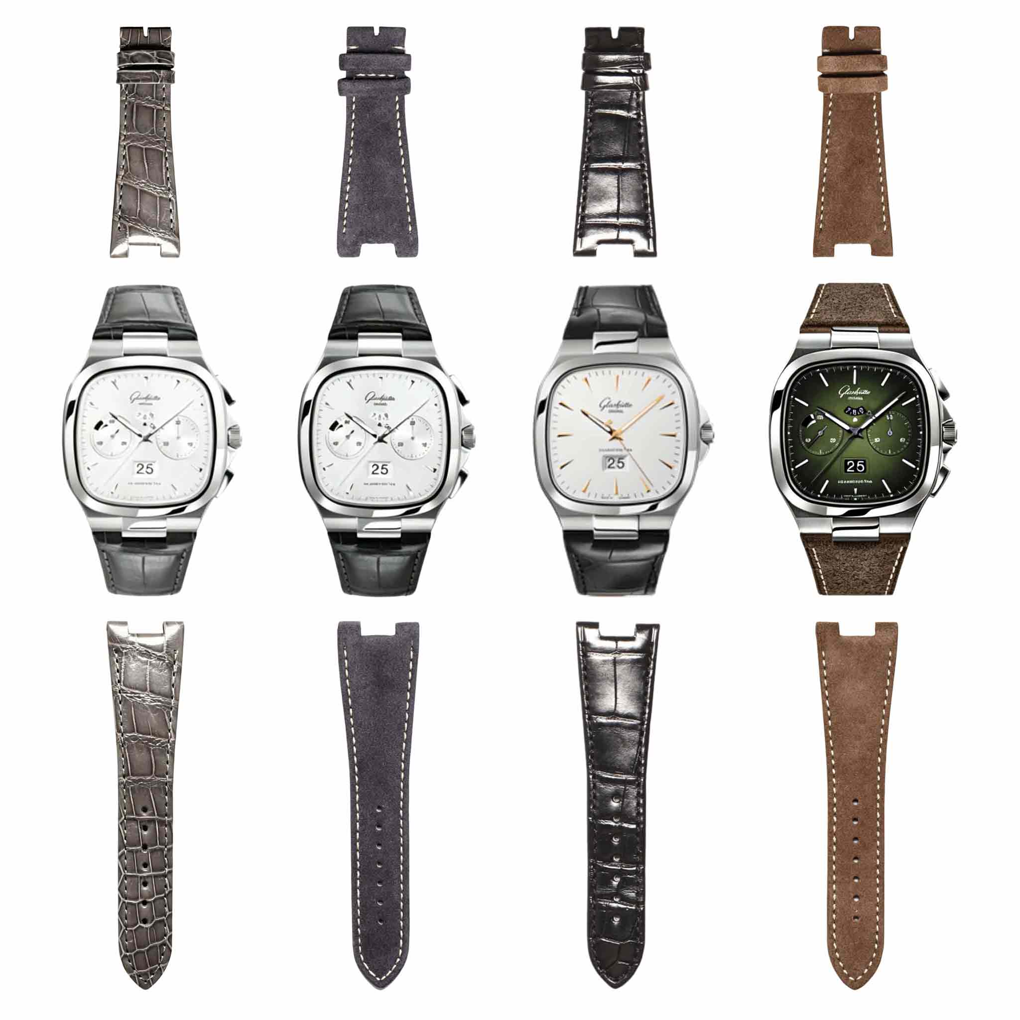 Multi‑color watch display for Glashutte Original Vintage 1‑37‑02‑09‑02‑62 compatible watch straps