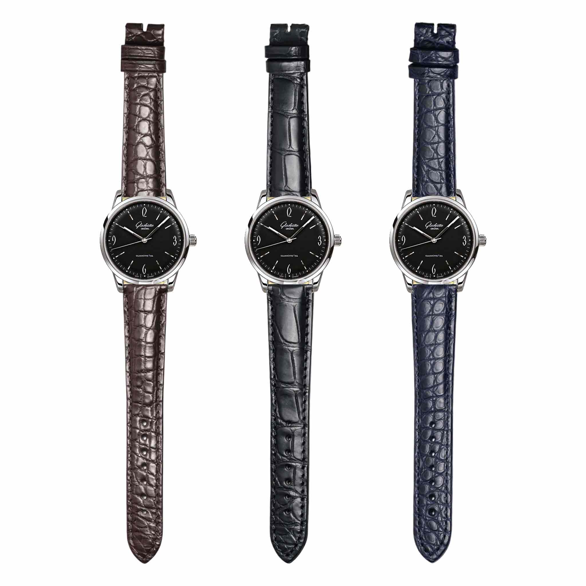 Watch display with compatible strap for Glashutte Original Vintage 1‑39‑52‑04‑02‑04