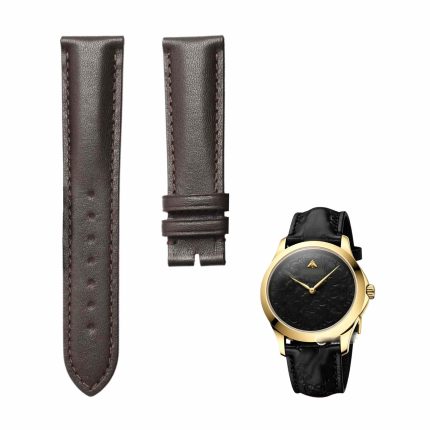 Dark Brown smooth calf leather watch strap for Gucci G‑TIMELESS 561376 IAMB0 8757