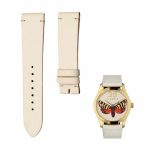 Off‑white print flat calf leather watch strap without buckle for Gucci G‑TIMELESS YA1264062A