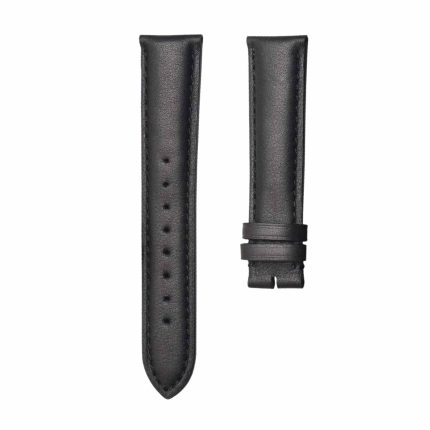 Black smooth calf leather watch strap for Gucci Le Marché des Merveilles YA126463, flat tip ladies length