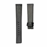 Black flat calf leather square‑tail watch strap without buckle for Gucci G‑TIMELESS YA126319