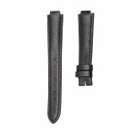 Black flat calf leather watch strap without buckle for Gucci HORSEBIT YA140507