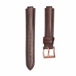 Brown flat calf leather watch strap with rose gold buckle for Gucci HORSEBIT YA140507