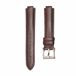 Brown flat calf leather watch strap with silver buckle for Gucci HORSEBIT YA140507