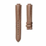 Brown grain calf leather watch strap without buckle for Gucci HORSEBIT YA140507