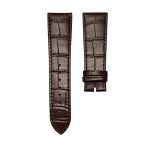 Dark brown cane‑grain calf leather watch strap without buckle for Hamilton Jazzmaster H32766513